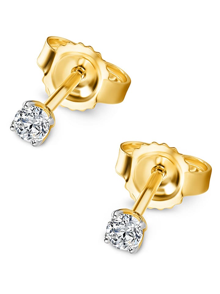 Revoni Złote kolczyki-wkrętki z diamentami rozmiar: onesize