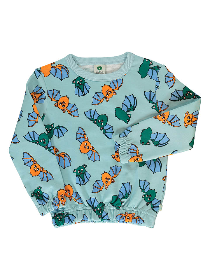 Småfolk Bluza "Bats" w kolorze błękitnym ze wzorem rozmiar: 122/128