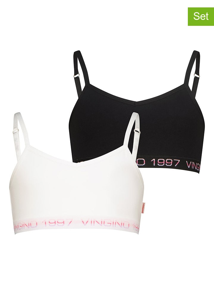 Vingino Biustonosze (2 szt.) w kolorze biało-czarnym rozmiar: 122/128