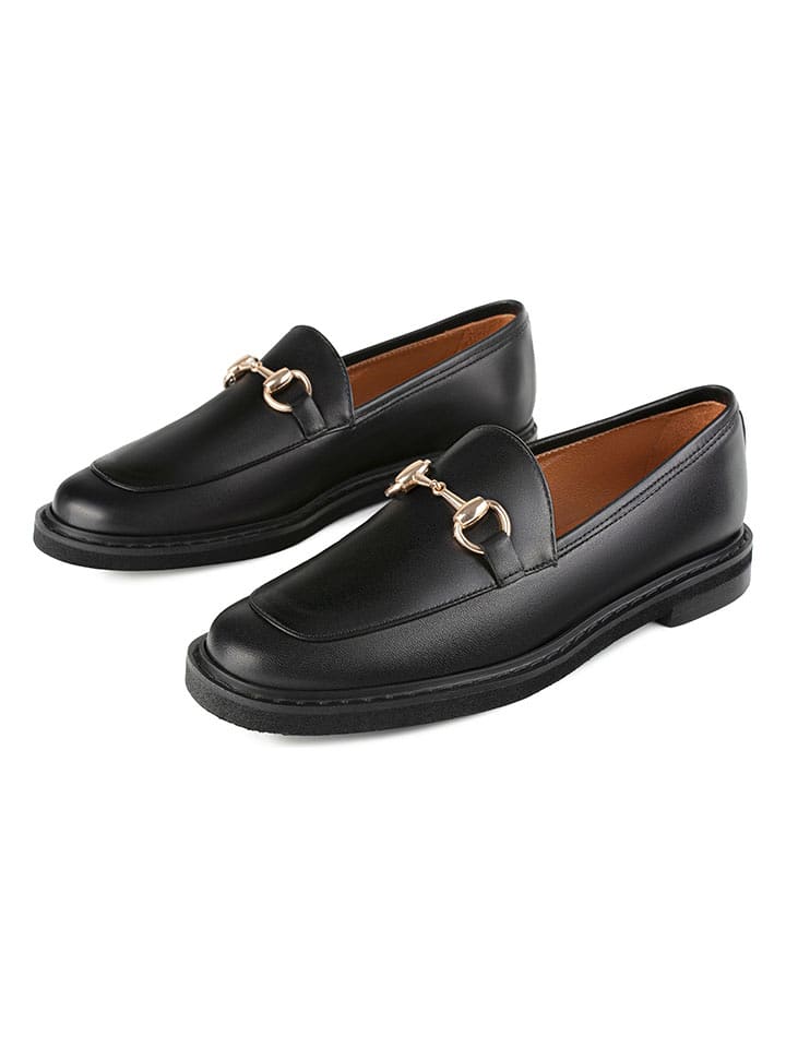 loft37 Skórzane mokasyny w kolorze czarnym rozmiar: 40