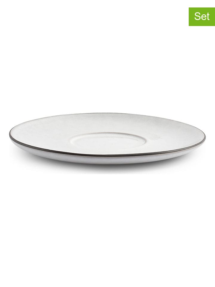 Salt and Pepper Spodki (4 szt.) "Fina" w kolorze biało-czarnym - Ø 14 cm rozmiar: onesize