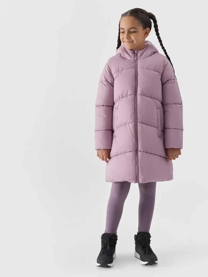 4F Płaszcz pikowany w kolorze fioletowym rozmiar: 164