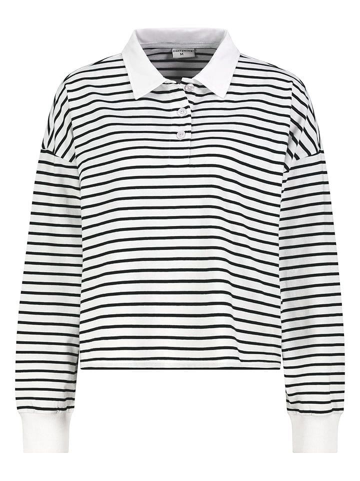 Eight2Nine Koszulka polo w kolorze biało-czarnym rozmiar: XS