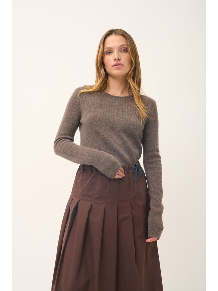Just Cashmere Kaszmirowy sweter "Joyce" w kolorze szarobrązowym rozmiar: M