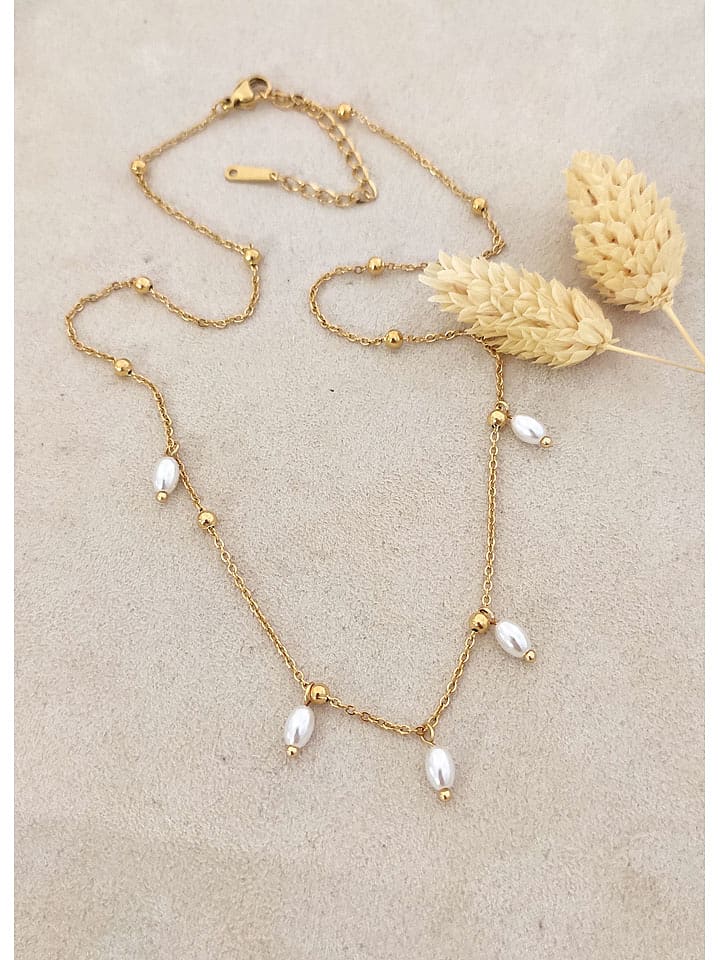 Nakkash Pozłacany naszyjnik z elementami ozdobnymi - dł. 42 cm rozmiar: onesize