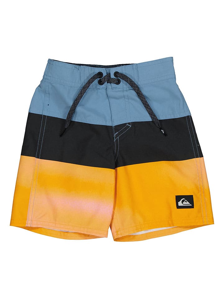 Quiksilver Szorty kąpielowe w kolorze niebiesko-pomarańczowym rozmiar: 116