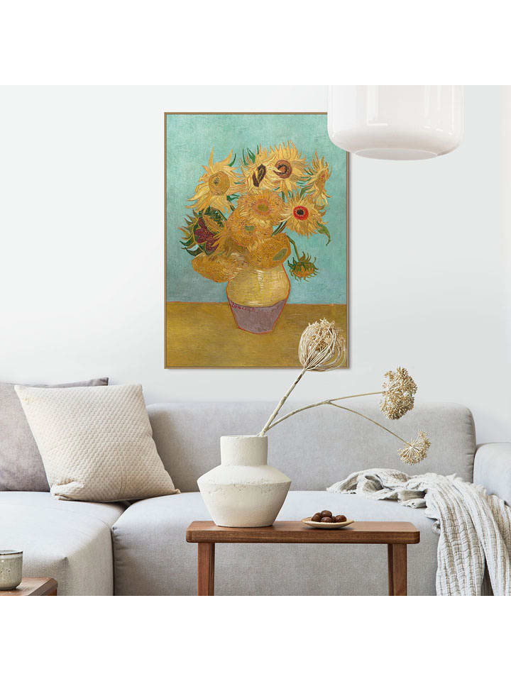 Orangewallz Druk artystyczny "Van Gogh - Sunflowers" w ramce rozmiar: 50x70 cm