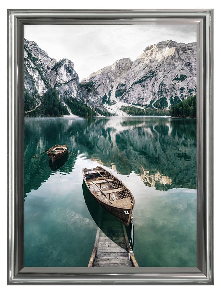 Ars Longa Druk artystyczny "Boat On A Mountain Lake" w ramce - 70 x 50 cm rozmiar: onesize