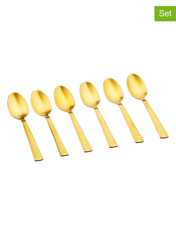 Björn Łyżeczki (6 szt.) "Finn" w kolorze złotym do kawy - dł. 13 cm rozmiar: onesize