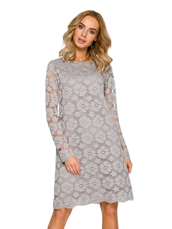 made of emotion Sukienka w kolorze szarym ze wzorem rozmiar: M