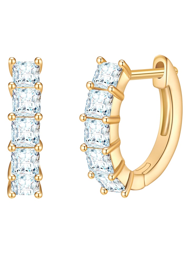 Yokoamii Pozłacane kolczyki-kreole z cyrkoniami rozmiar: onesize