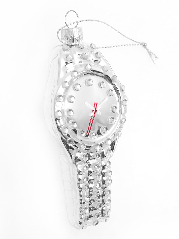 Krebs Glas Lauscha Szklana ozdoba w kolorze srebrnym - wys. 10 cm rozmiar: onesize