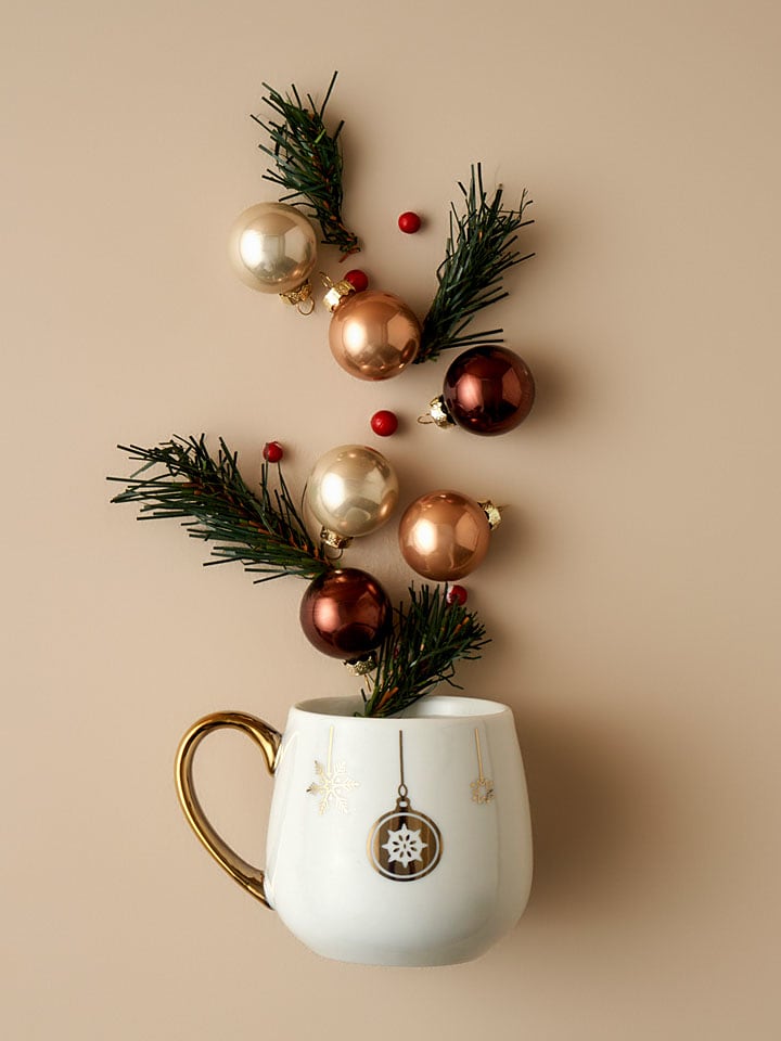 BELLA MAISON Kubek jumbo "Frost" w kolorze złoto-białym - 375 ml rozmiar: onesize