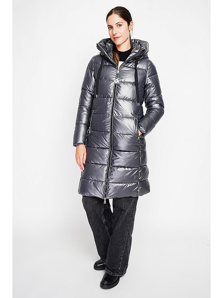 ASSUILI Płaszcz pikowany w kolorze szarym rozmiar: 42