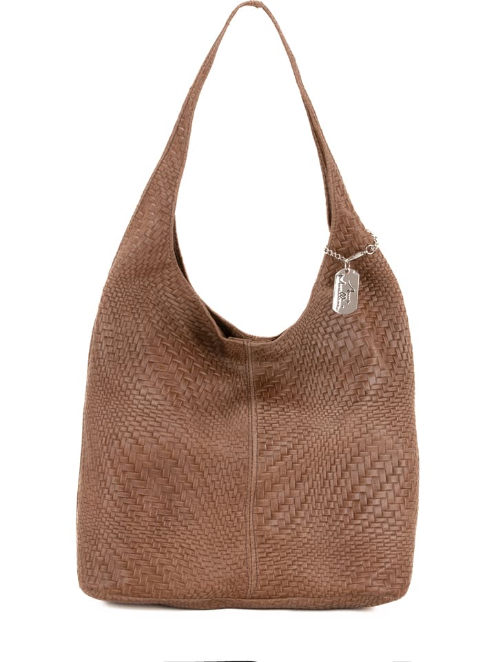 Anna Morellini Skórzana torebka "Palladia" w kolorze jasnobrązowym - 38 x 30 x 2 cm rozmiar: onesize