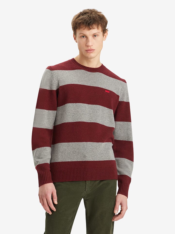 Levi's Sweter w kolorze czerwono-szarym rozmiar: S