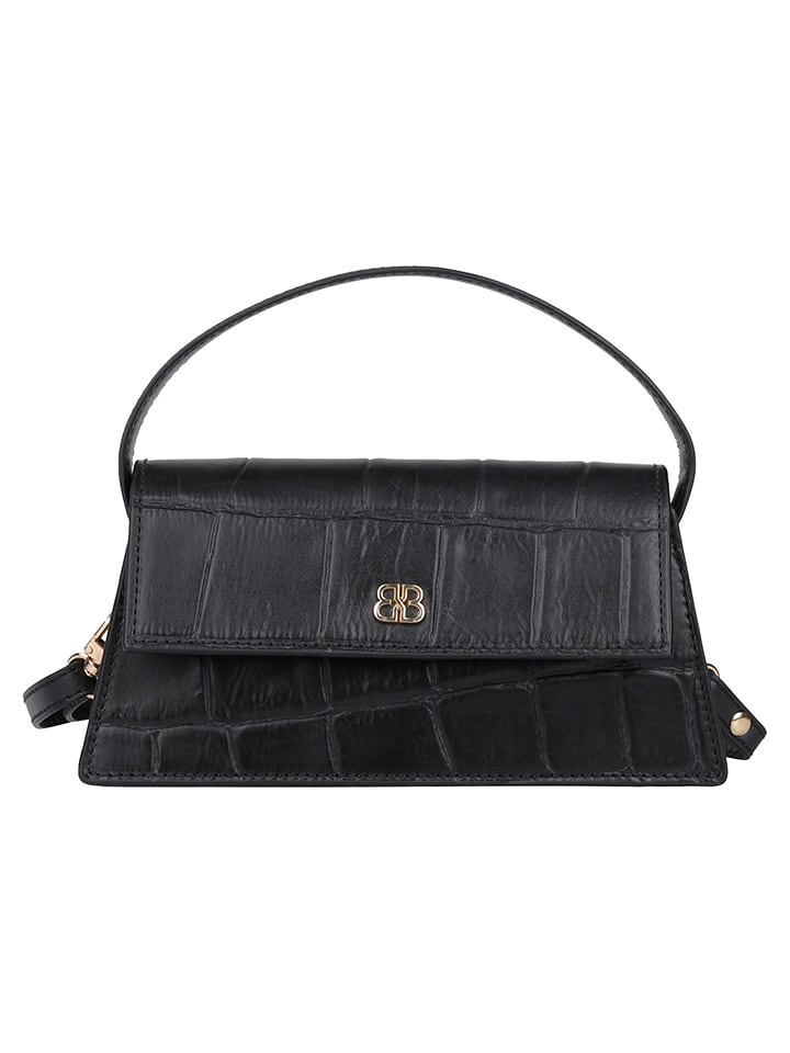 Bellicci Skórzana torebka "Vicky" w kolorze czarnym - 22 x 18 x 6 cm rozmiar: onesize