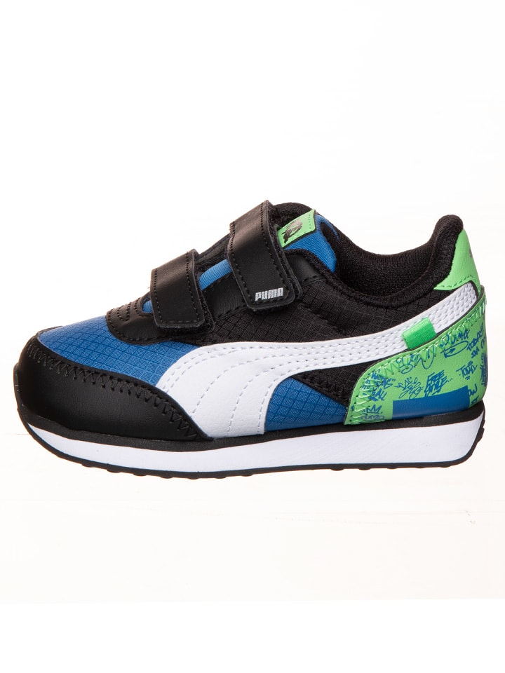 Puma Sneakersy "FUTURE RDIER GRAFFIT" w kolorze niebiesko-zielonym rozmiar: 20