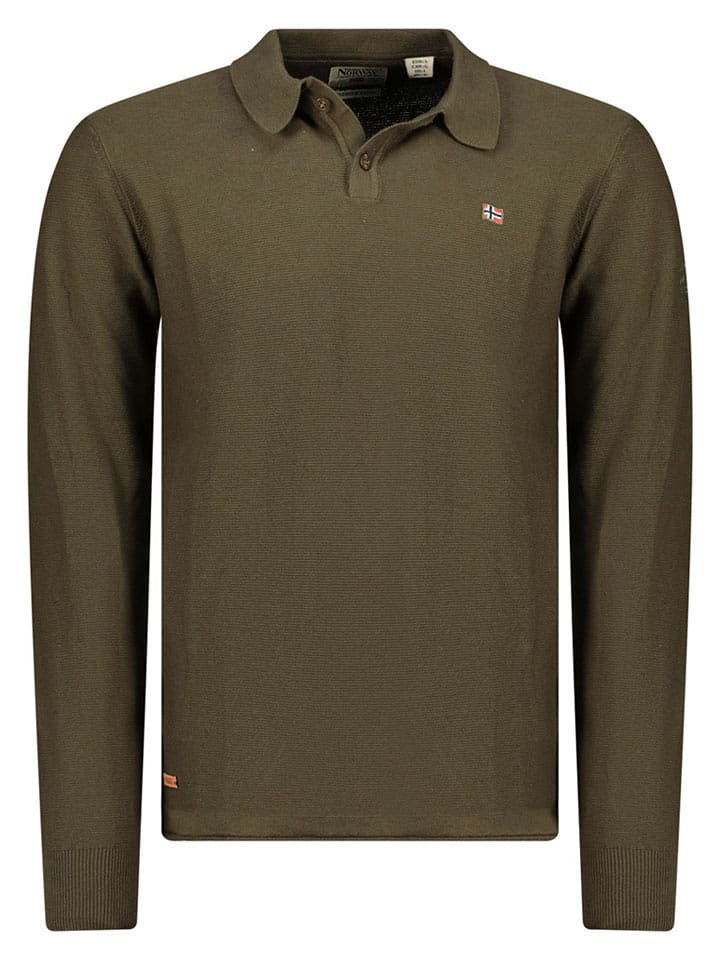 Geographical Norway Sweter "Fiji" w kolorze khaki rozmiar: M