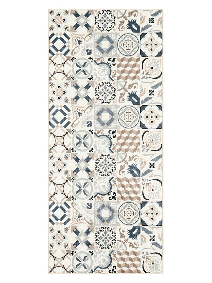 Nazar Dywan "Azulejo" w kolorze niebiesko-beżowym rozmiar: 80x300cm