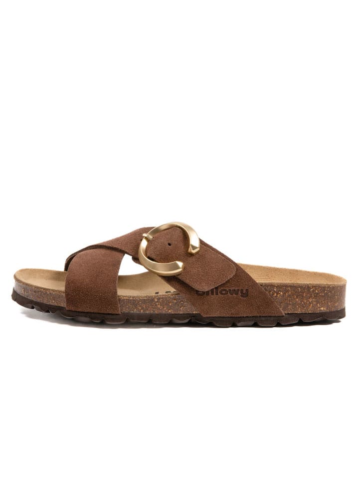 billowy Skórzane klapki w kolorze brązowym rozmiar: 42