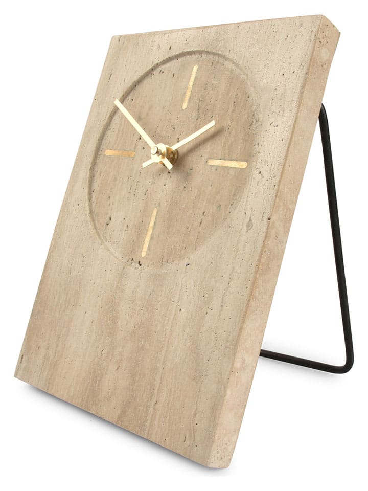 Salt and Pepper Zegar stołowy "Zone" w kolorze beżowym - 16 x 25,5 cm rozmiar: onesize