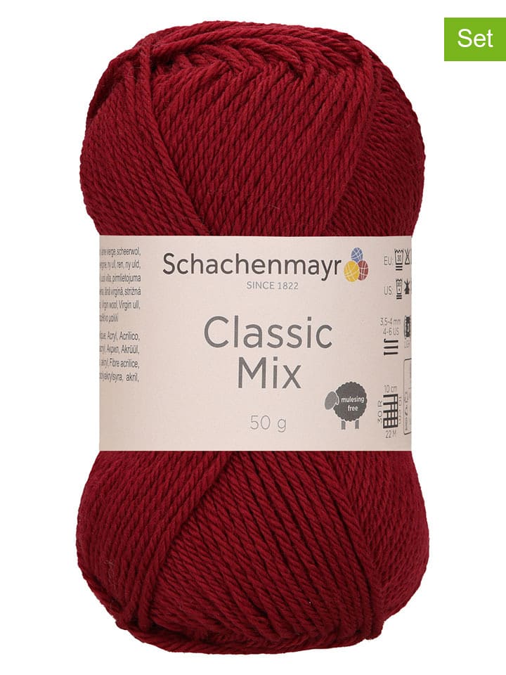 Schachenmayr since 1822 Mieszana przędza wełniana (10 szt.) w kolorze ciemnoczerwonym - 10 x 50 g rozmiar: onesize