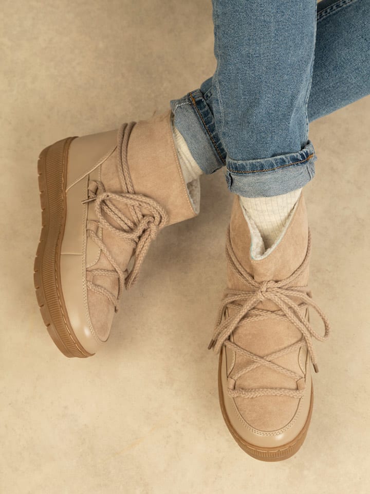 Bellucci Botki zimowe w kolorze khaki rozmiar: 40