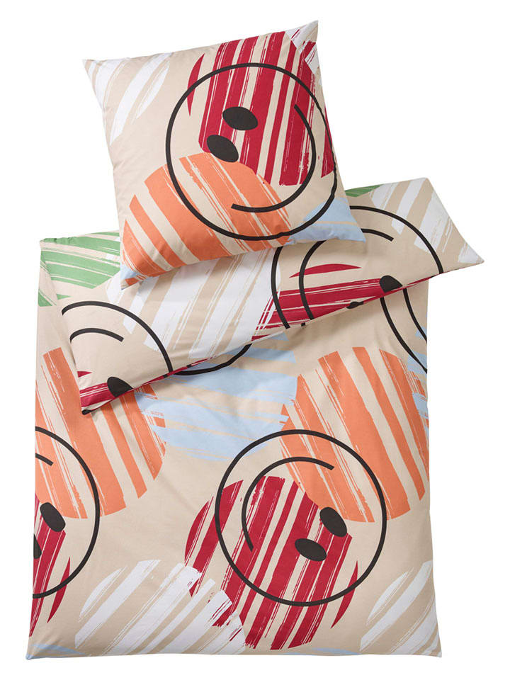 heine home Komplet pościeli renforcé w kolorze beżowym ze wzorem rozmiar: 135x200 cm