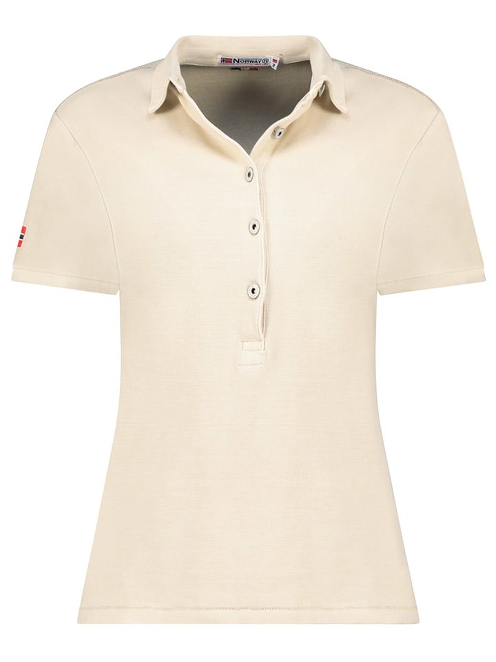 Geographical Norway Koszulka polo "Kars" w kolorze beżowym rozmiar: L