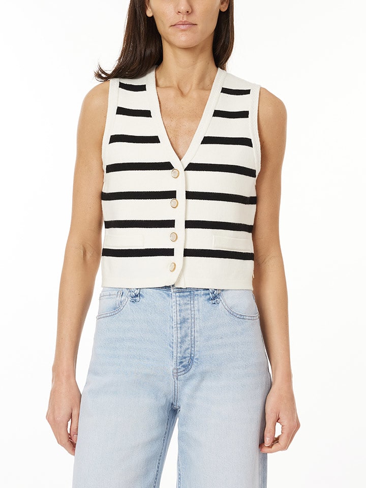 Scotch & Soda Kamizelka dzianinowa w kolorze biało-czarnym rozmiar: XL