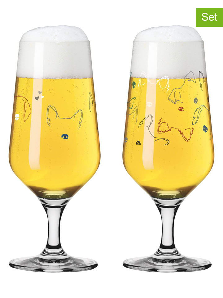 RITZENHOFF Kufle (2 szt.) "Petfluencer" w kolorze czarno-czerwonym - 330 ml rozmiar: onesize