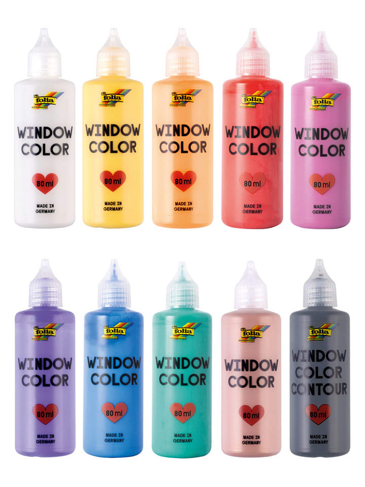 folia PAPER Farby witrażowe (10 szt.) "Basic" - 6+ - po 80 ml rozmiar: onesize