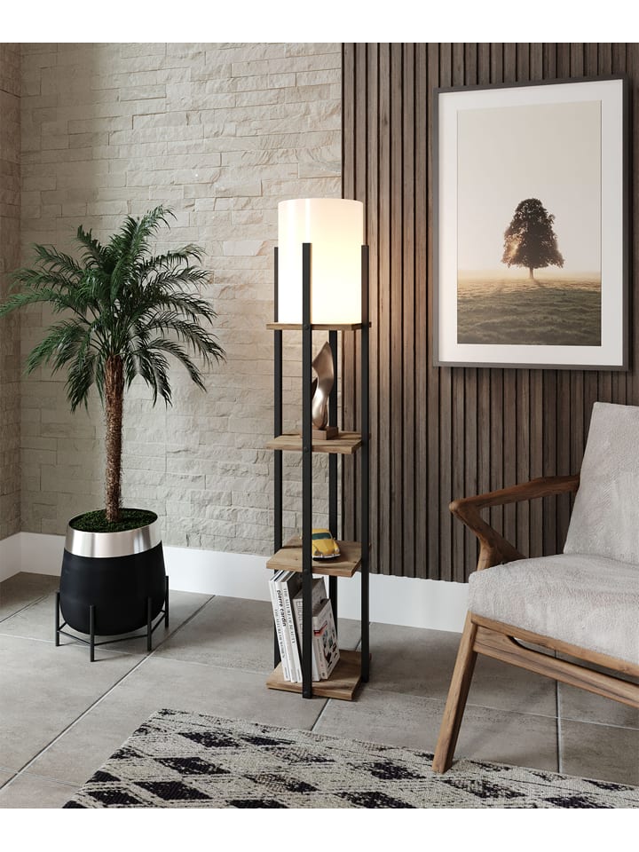 Opviq Lampa stojąca w kolorze czarno-jasnobrązowym - wys. 135 cm rozmiar: onesize