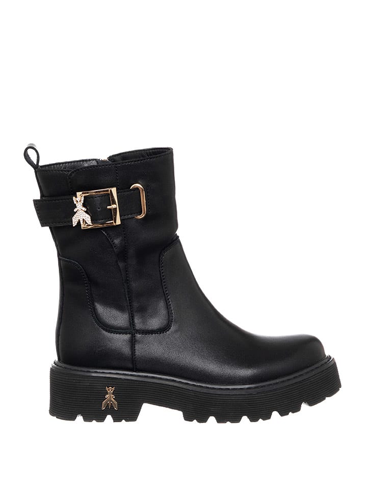 Patrizia Pepe Skórzane botki w kolorze czarnym rozmiar: 41