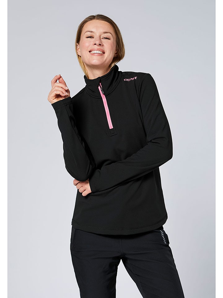 Chiemsee Bluza polarowa w kolorze czarno-jasnoróżowym rozmiar: S