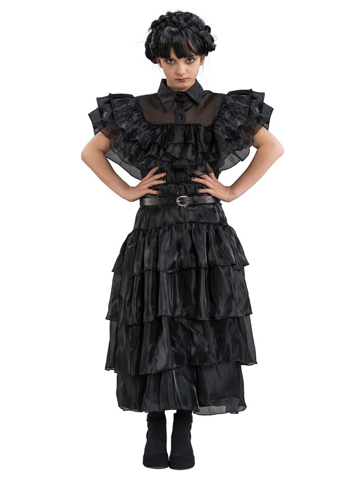 CHAKS 2-częściowy kostium "Wednesday© Prom Night" w kolorze czarnym rozmiar: 152