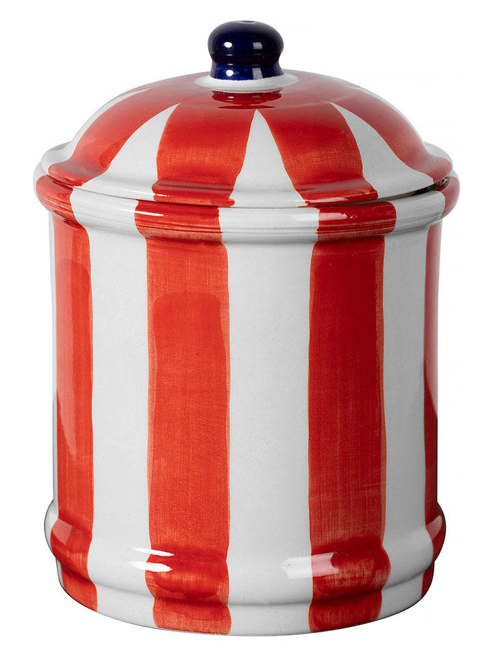 Madre Selva Pojemnik "Bonnie" w kolorze czerwono-białym - wys. 20 x Ø 15 cm rozmiar: onesize