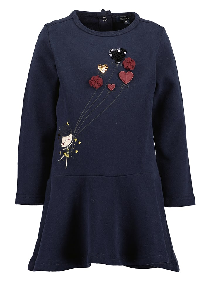 Blue Seven Sukienka dresowa w kolorze granatowym rozmiar: 128