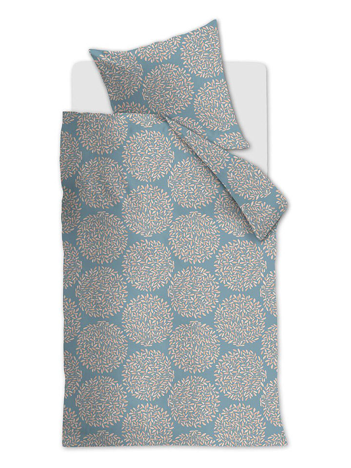 Beddinghouse Komplet pościeli satynowej "Elaine" w kolorze błękitno-szarym rozmiar: 135x200 cm