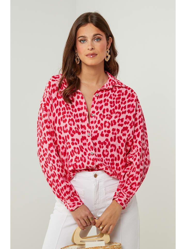 Lin Passion Bluzka w kolorze czerwono-jasnoróżowym rozmiar: 34/36