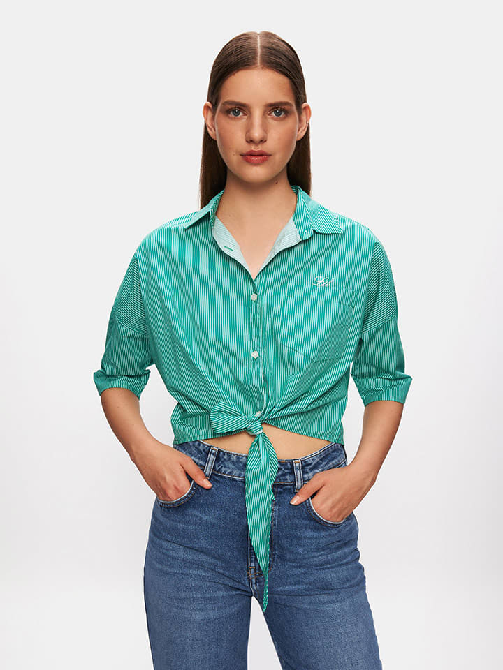 LTB Koszula "Roneza" w kolorze zielonym rozmiar: XS