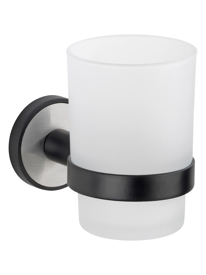 Wenko Kubek łazienowy "Udine" w kolorze czarno-białym - 6 x 9,5 x 11 cm rozmiar: onesize