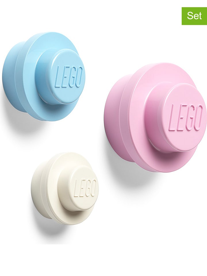 LEGO Haczyki (3 szt.) "Iconic" w kolorze białym, błękitnym i jasnoróżowym rozmiar: onesize
