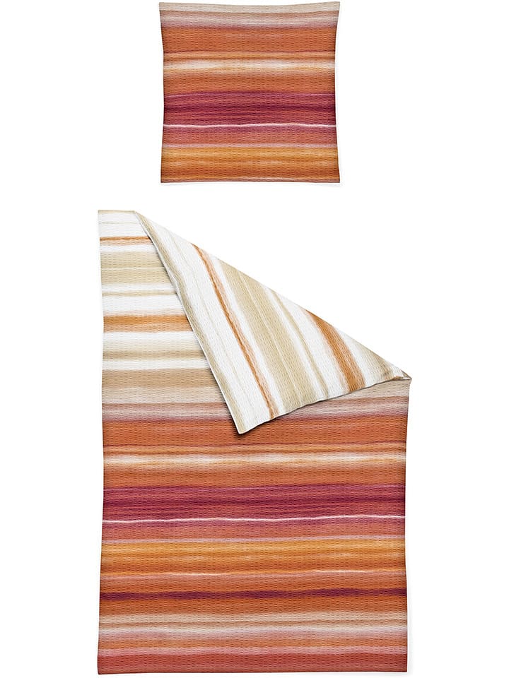 Bierbaum Komplet pościeli w kolorze pomarańczowo-czerwonym z kory rozmiar: 155x220 cm