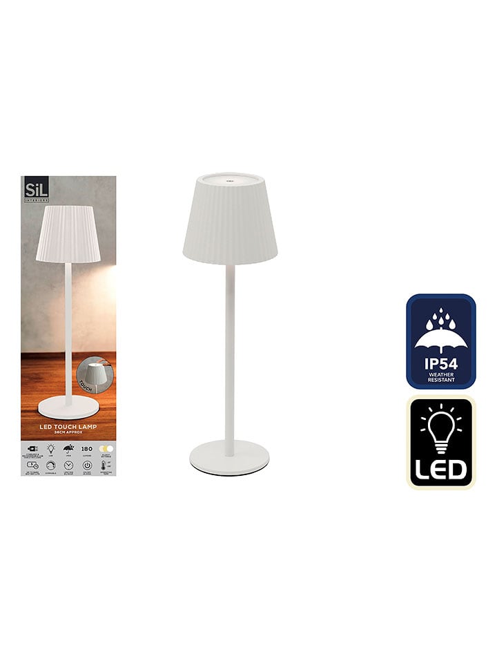 SiL Interiors Lampa stołowa LED w kolorze białym - wys. 36 x Ø 11 cm rozmiar: onesize