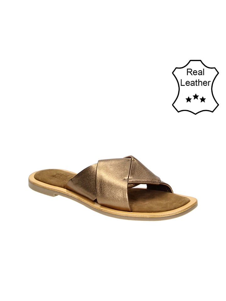 Bullboxer Skórzane kapcie w kolorze jasnobrązowym rozmiar: 37