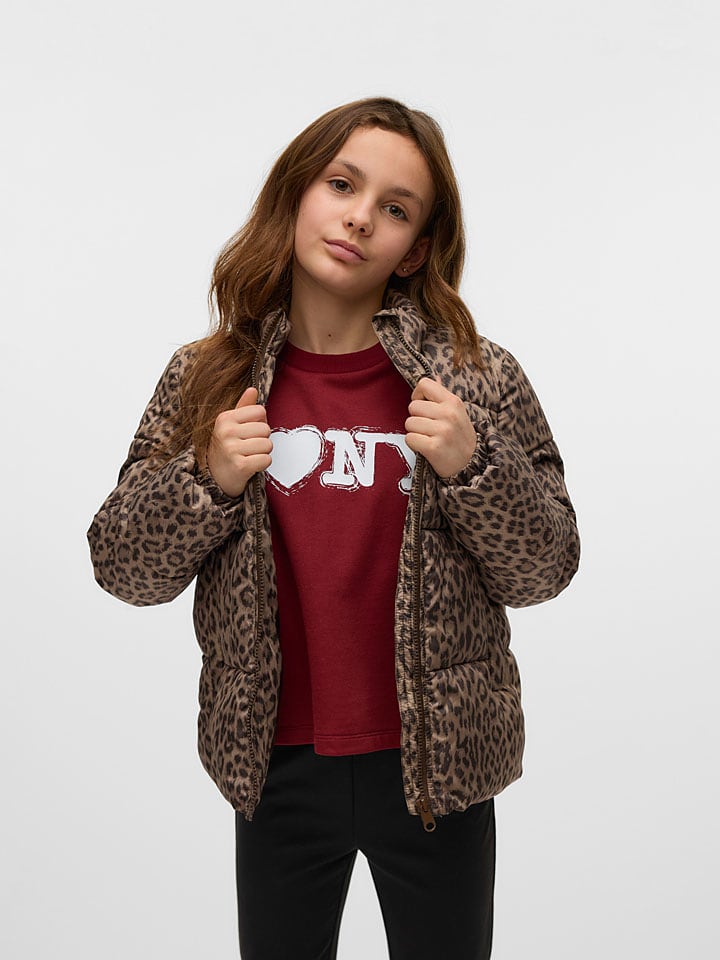 Vero Moda Girl Kurtka zimowa "Parda" w kolorze beżowo-jasnobrązowym rozmiar: 146