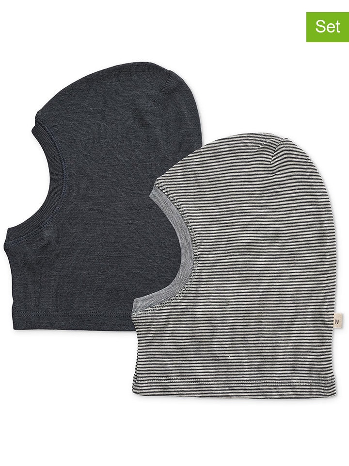 Wheat Czapki (2 szt.) "Kim" w kolorze granatowym i szarym rozmiar: 52-53 cm