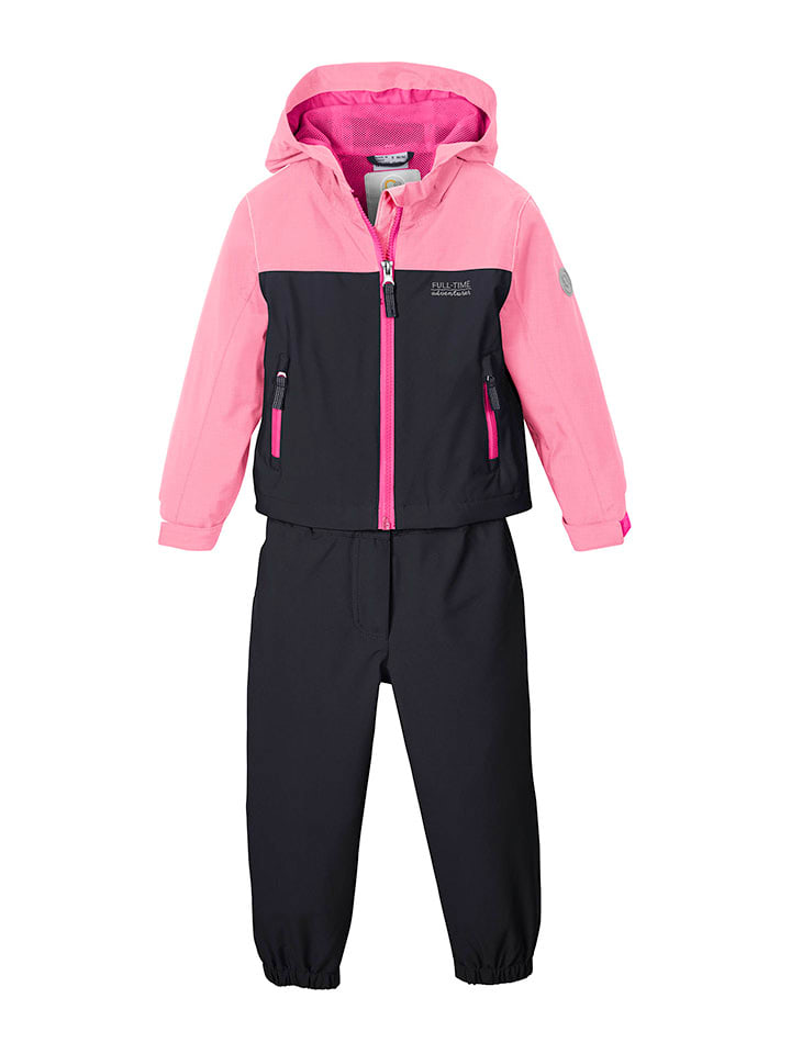 First Instinct by Killtec 2-częściowy zestaw przeciwdeszczowy w kolorze różowo-czarnym rozmiar: 122/128